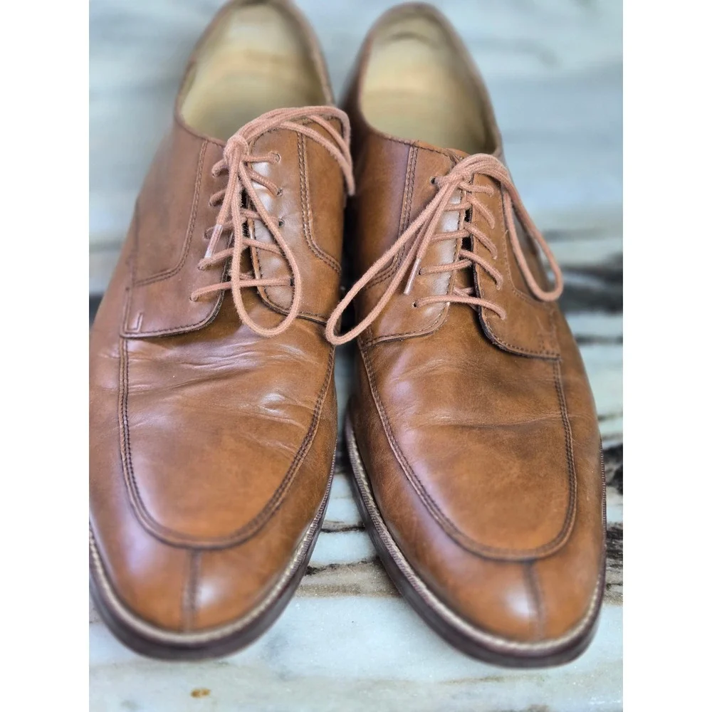 Cole Haan Grand OS 13MTan Brown‎ Leather Split Toe Derby Dress Shoes